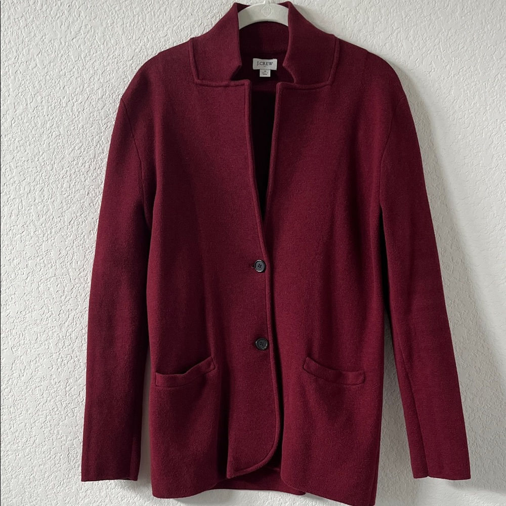 J. Crew Women's Wine Red Sweater Blazer